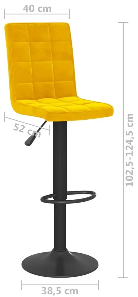 Banco de bar veludo amarelo mostarda
