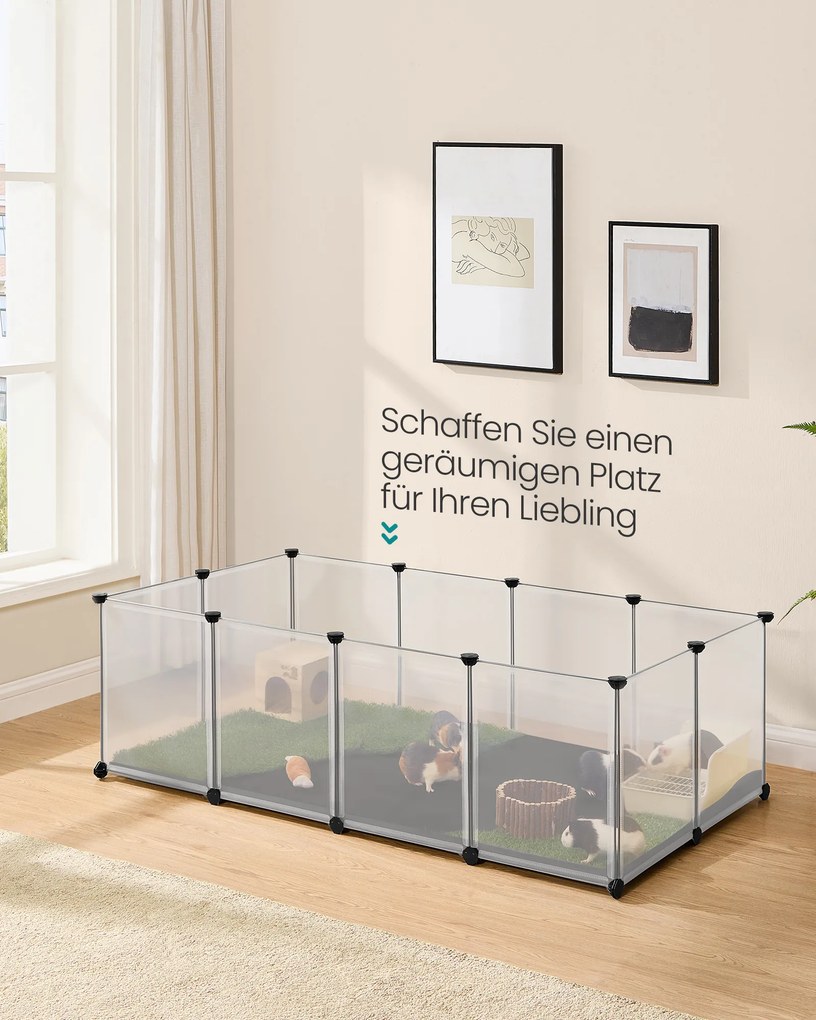 Parque para animais pequenos com placas de base 125 x 63 x 42 cm Branco