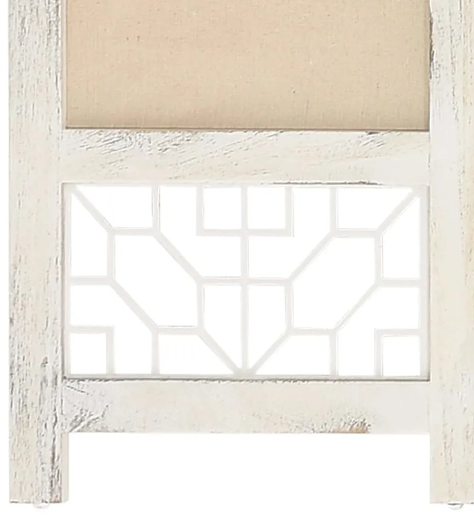 Biombo com 4 painéis 140x165 cm tecido cor creme