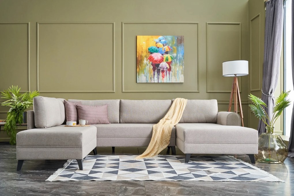 Sofá-Cama de Canto Belen – Creme – 300x78x202 cm
