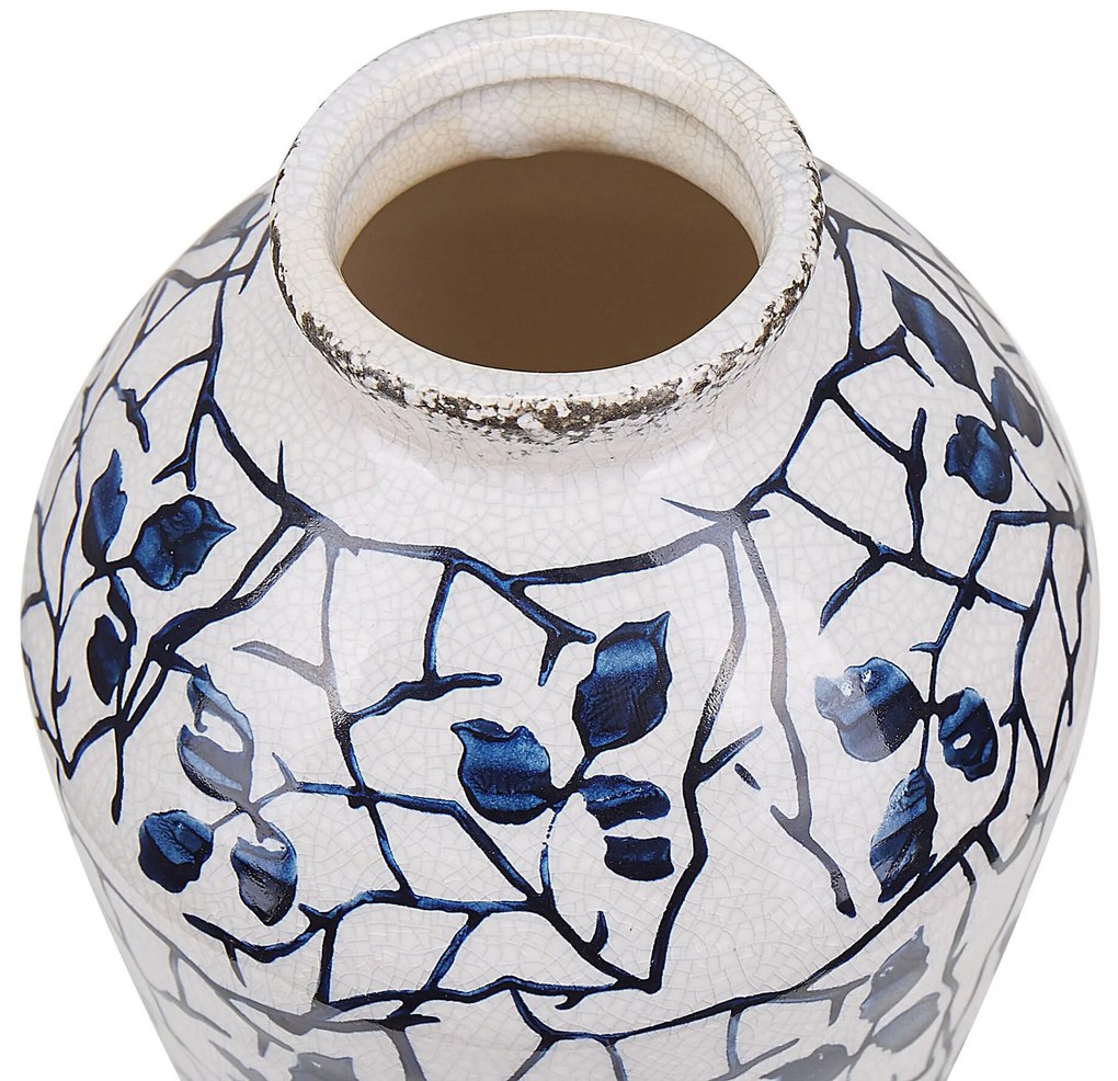 Vaso branco e azul marinho 22 cm MALLIA Beliani