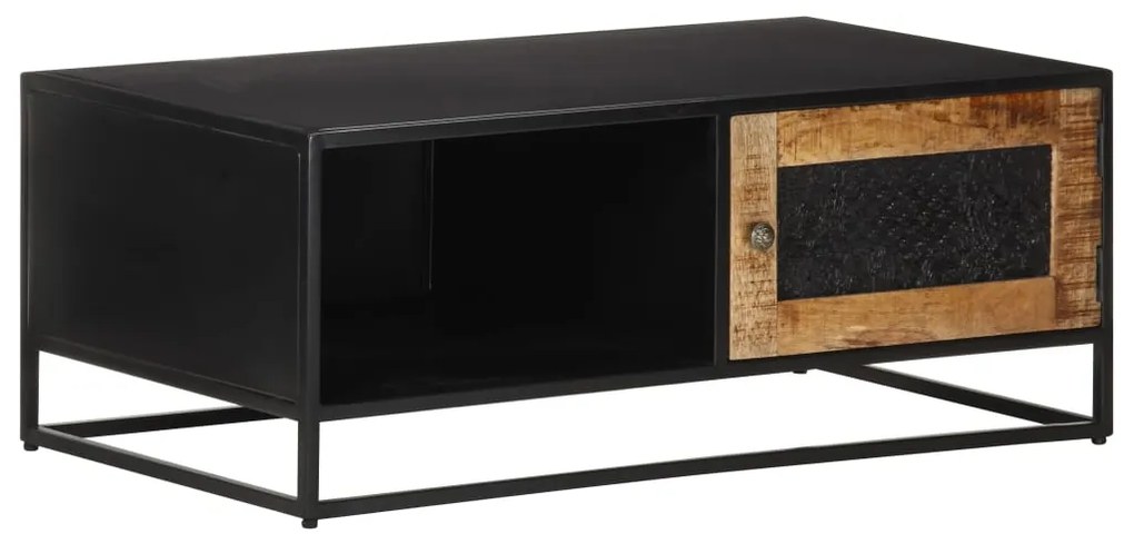 Mesa de centro 90x50x35 cm madeira de mangueira áspera