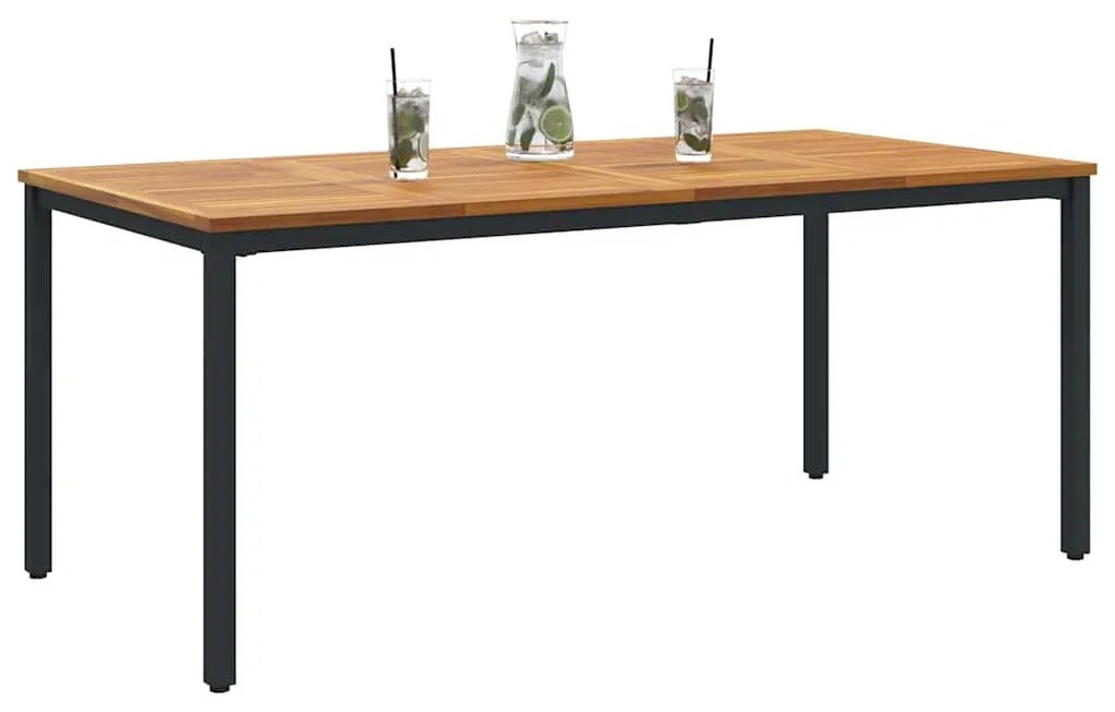 Mesa de Jardim 180 x 90 x 75 cm em madeira de acácia e metal