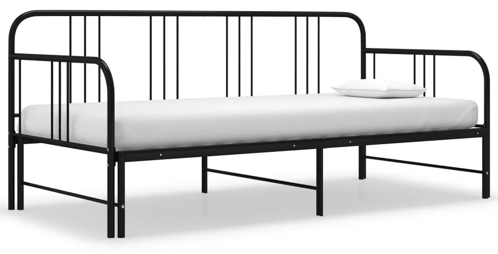 Estrutura sofá-cama de puxar 90x200 cm metal preto