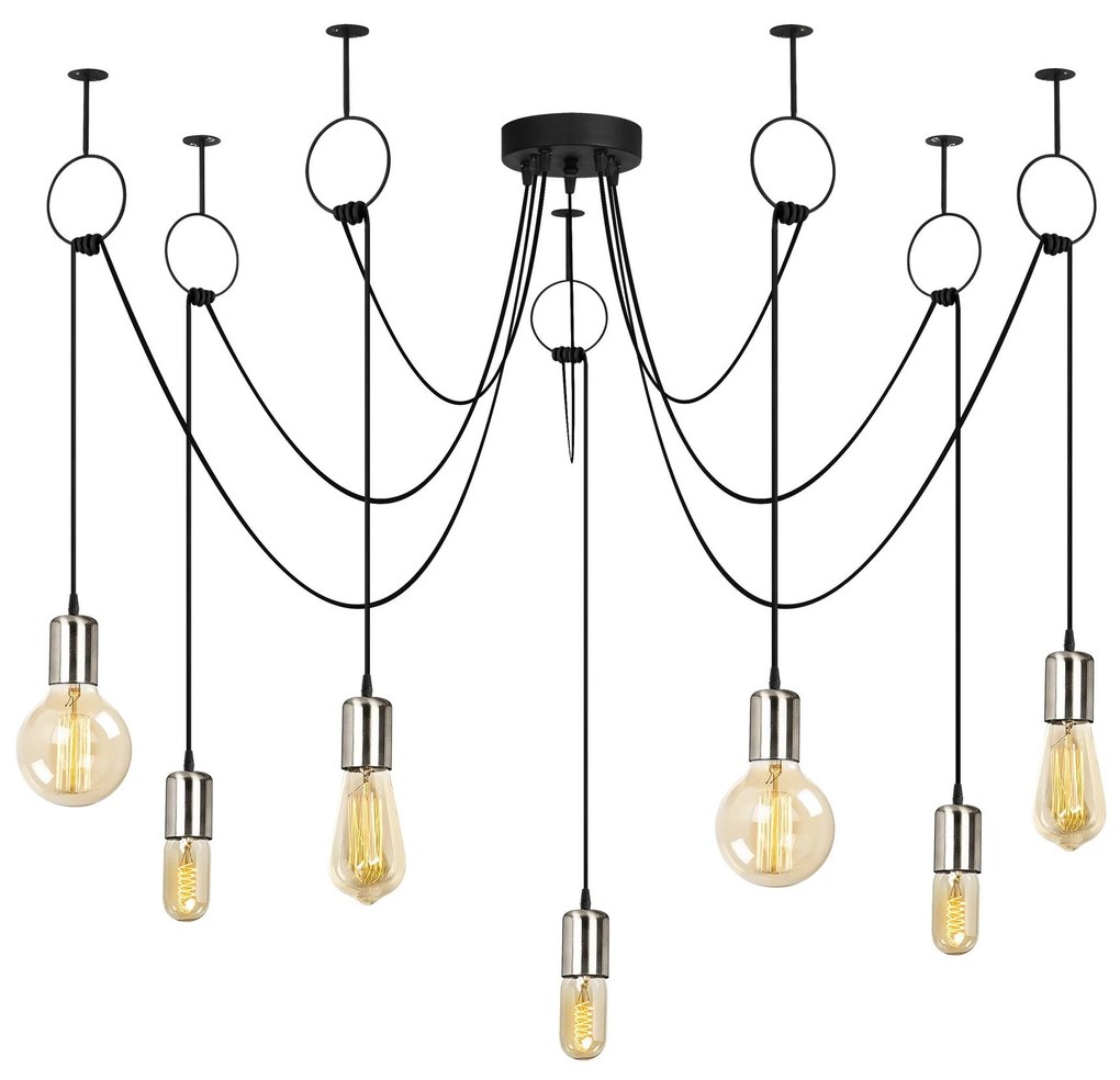Candeeiro de Teto Sirin – Preto Níquel – Diâmetro 120 cm x Altura 111