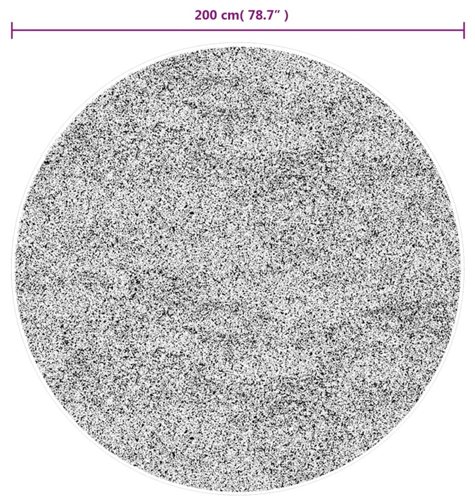 Tapete shaggy de pelo alto PAMPLONA Ø 200 cm cinzento