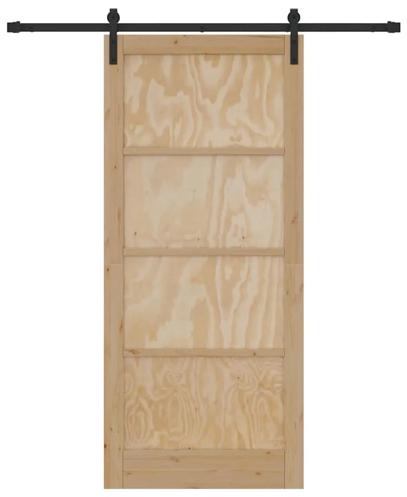 Porta Deslizante vidaXL com Conjunto de Ferragens 93x211 cm Madeira Ma
