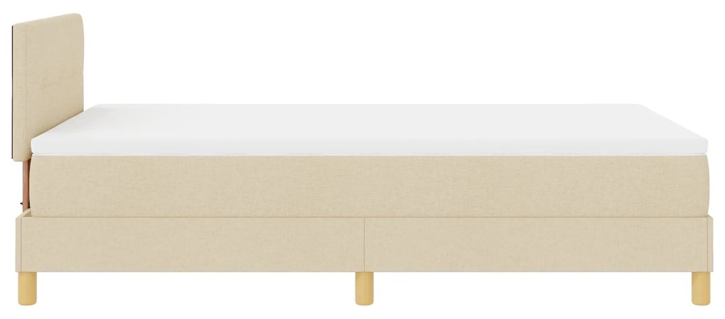 Cama Box Spring com Colchão Creme 120x200 cm Tecido