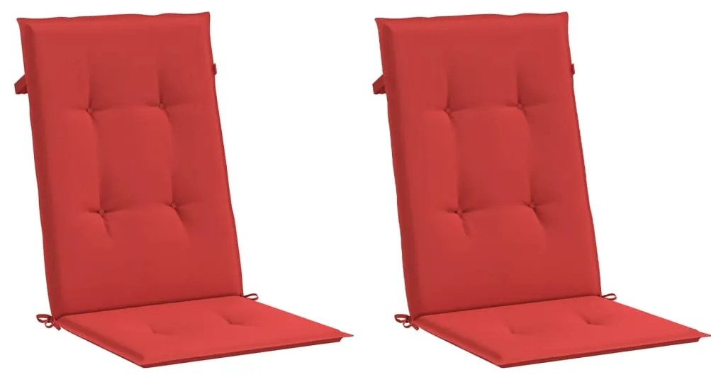 Almofadões para cadeiras altas de jardim 2 pcs tecido vermelho