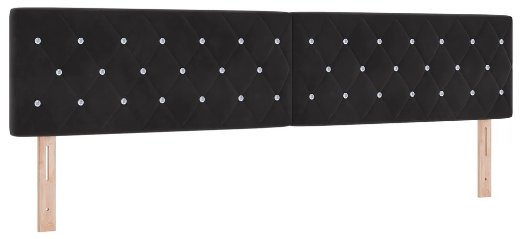 Cama Box Spring vidaXL com Colchão Preto 200x200 cm Veludo