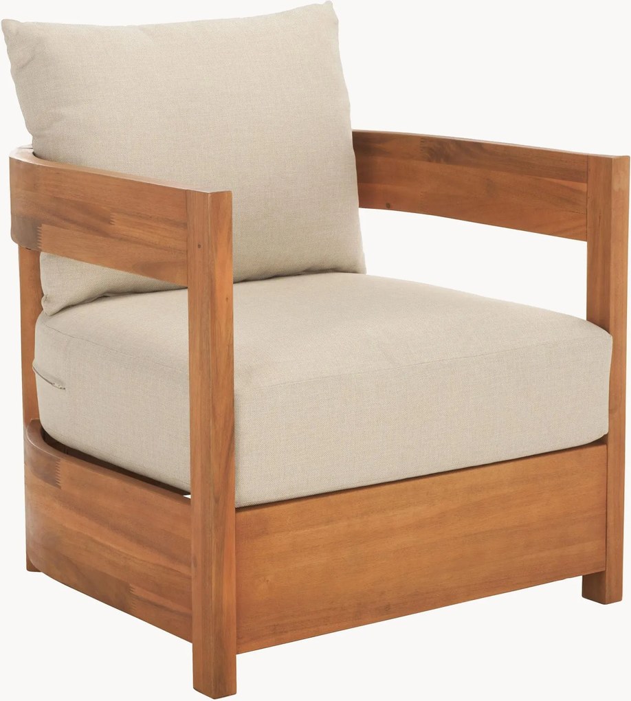 Cadeiras de jardim com braços em madeira de acácia Kento, conjunto de 2