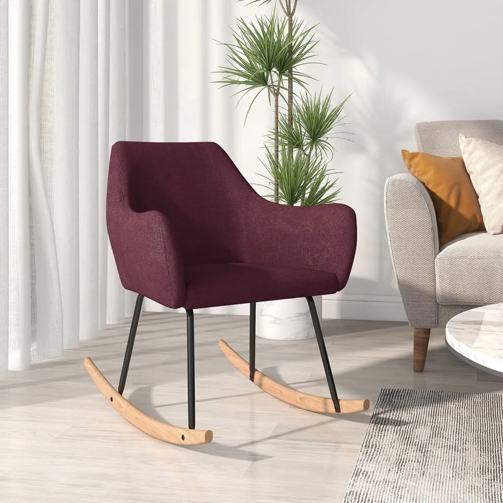 vidaXL Cadeira de baloiço tecido roxo