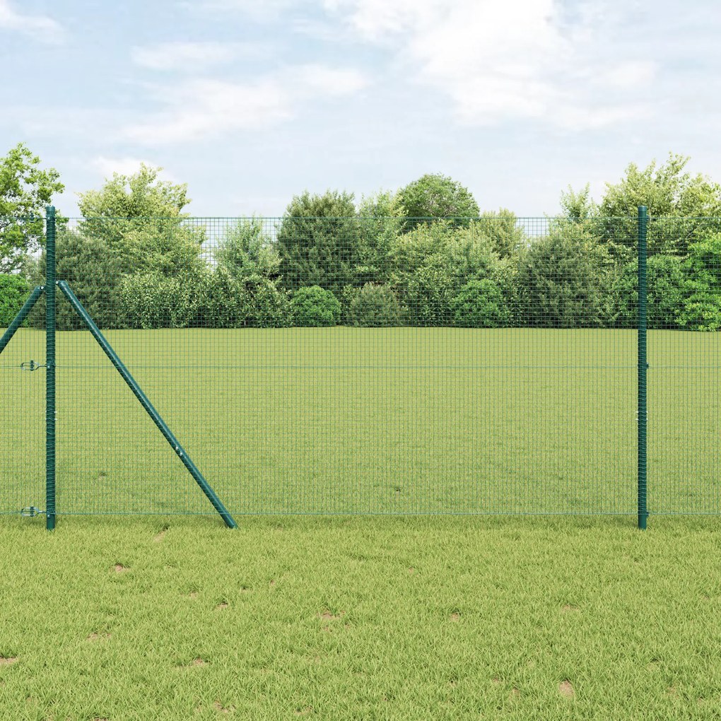 Conjunto de Cerca Conjunto de 2 Verde Metal 10 x 1 m Durável