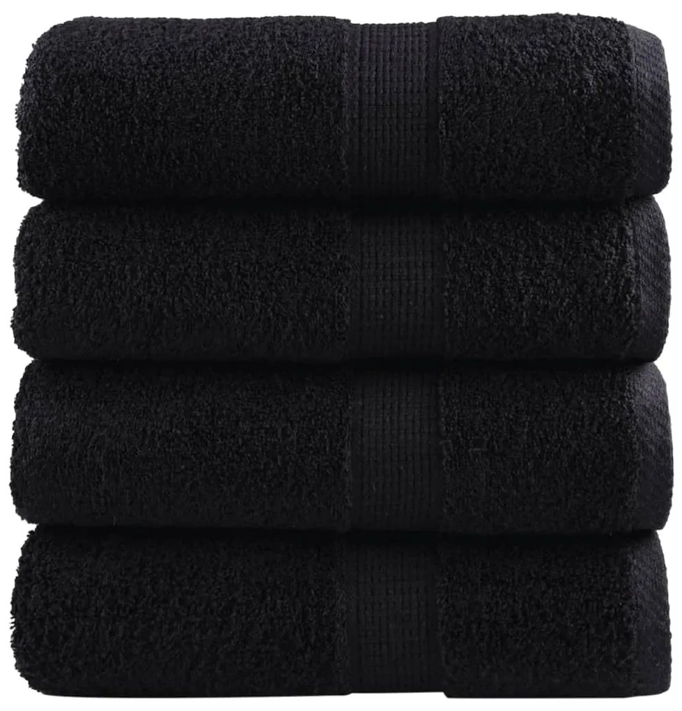 Toalhas de mãos premium SOLUND 4 pcs 30x30 cm 600 g/m2 preto