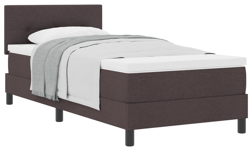 Cama Box com Colchão Castanho 90x190 cm Tecido