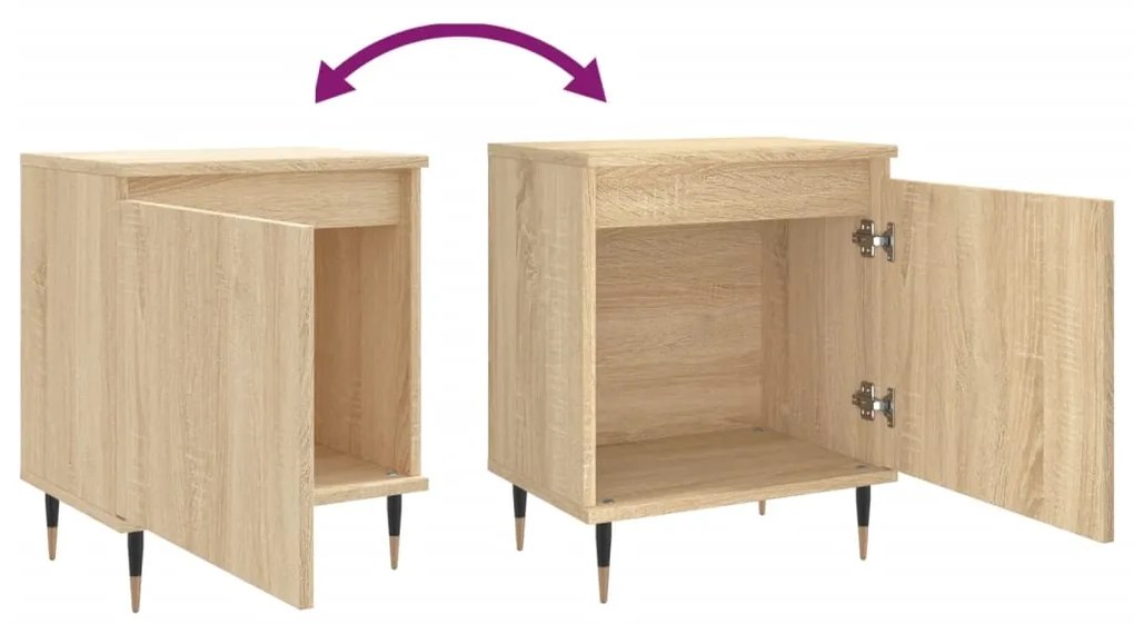 Mesas cabeceira 2pcs derivados de madeira carvalho sonoma