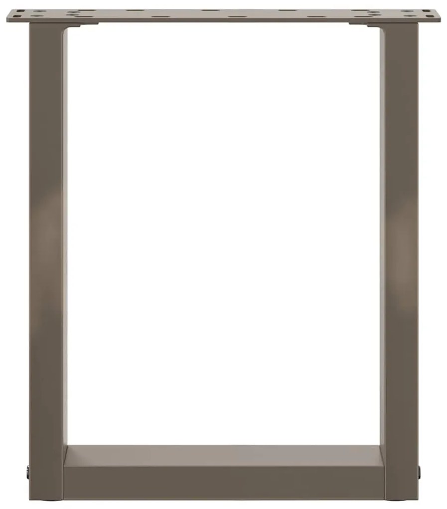 Pés para mesa de centro em formato de U, 2 peças, aço natural, 28 x (4