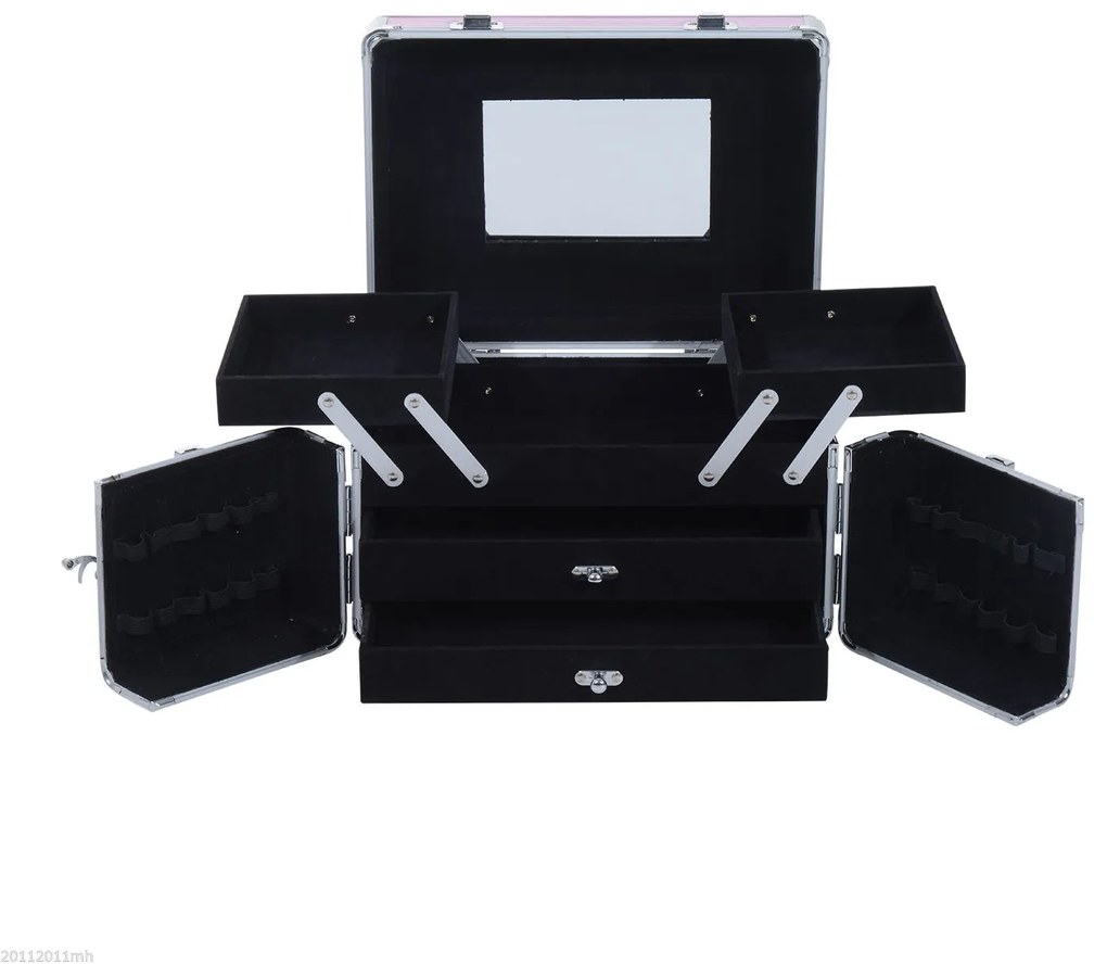 ® Mala para Maquilhagem Organizador Cosméticos Profissional 29x21x20cm