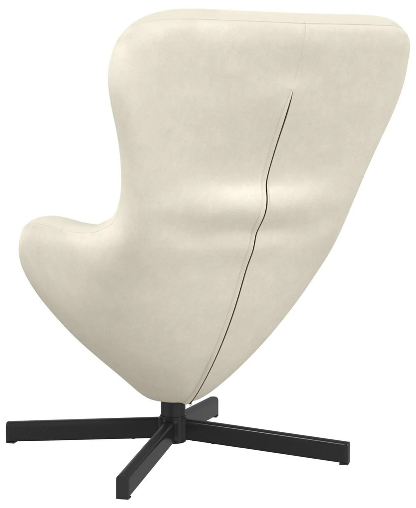 Cadeira de Ovo vidaXL Veludo Creme