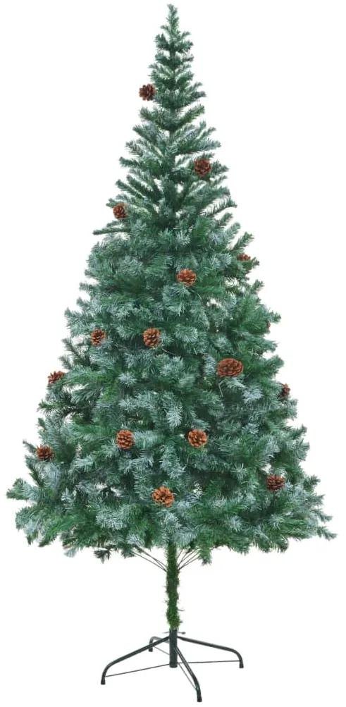 60179 vidaXL Árvore de Natal artificial com pinhas 210 cm