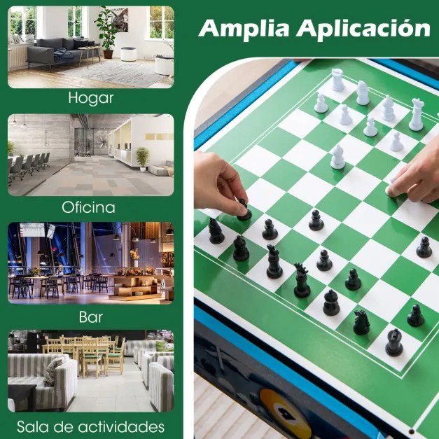 Conjunto de jogos para crianças 12 em 1 com mesa de hóquei em ar, mesa de bilhar de futebol, mesa de ténis de mesa, xadrez, bowling e shuffleboard par