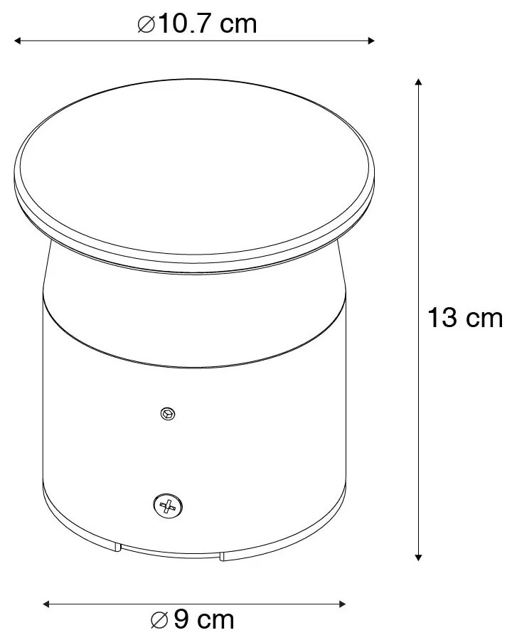 Candeeiro de parede exterior moderno cinzento escuro 12 cm com LED - Bar