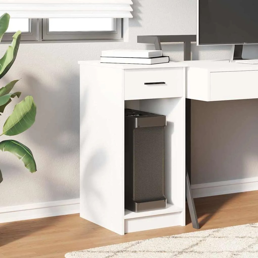 Suporte torre de computador com gaveta 35x45x77 cm branco