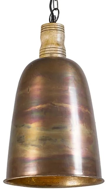 Candeeiro de suspensão vintage cobre com dourado - Burn Country / Rústico