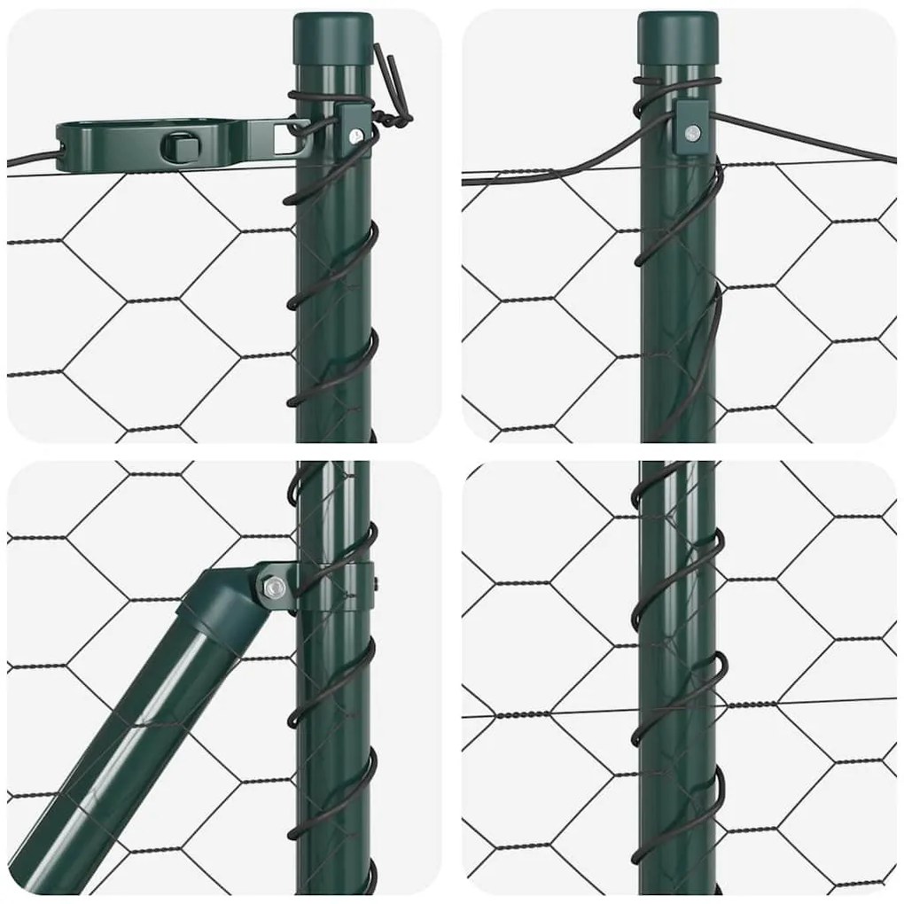 Cerca Hexagonal vidaXL Cinza 0,4x100 m Aço