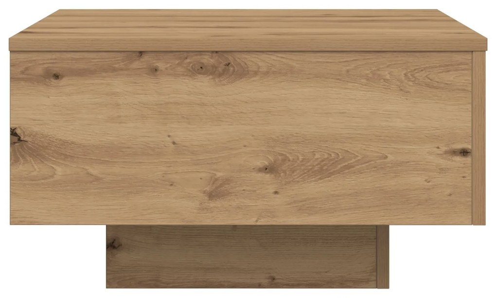 Mesa de Centro vidaXL com Luzes LED Carvalho Artesanal 55x55x31 cm