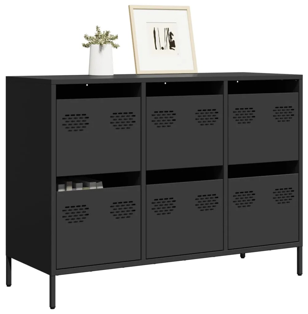 Aparador 101,5x39x73,5 cm aço laminado a frio preto