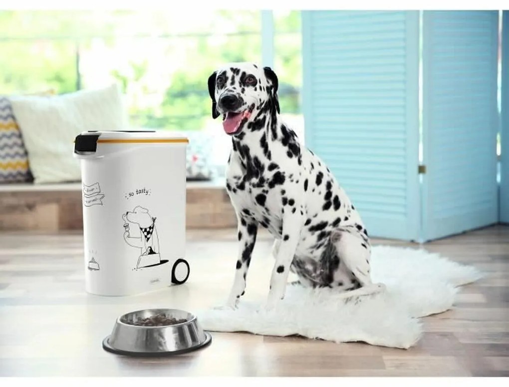 Recipiente para alimentos para animais Curver 794096 Com rodas Branco Plástico 20 kg 54 L 49,3 x 27,8 x 60,5 cm