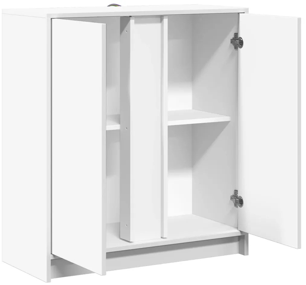 Aparador c/ luzes LED 77x34x85 cm derivados de madeira branco