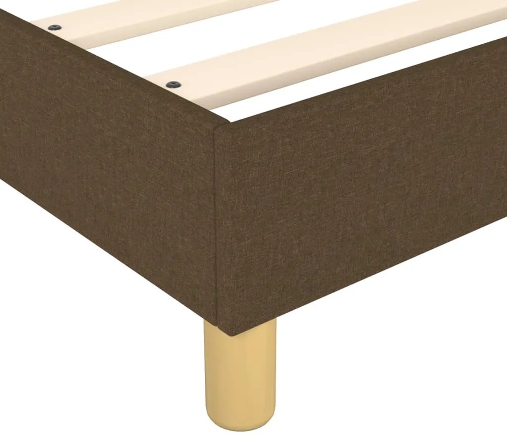 Estrutura de cama sem colchão 90x200 cm tecido castanho-escuro