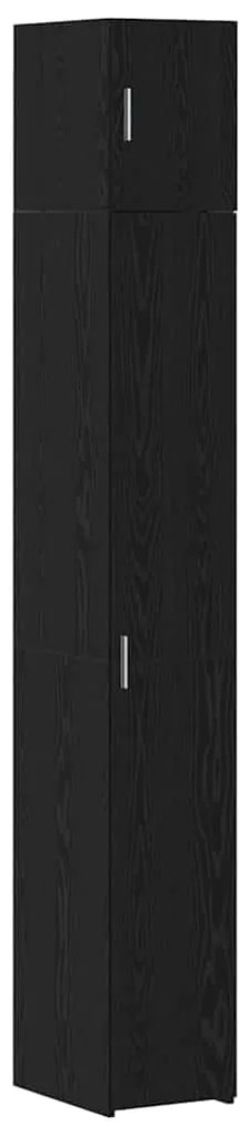 Armário de Armazenamento Slim vidaXL Carvalho Preto 30x42.5x225 cm Mad