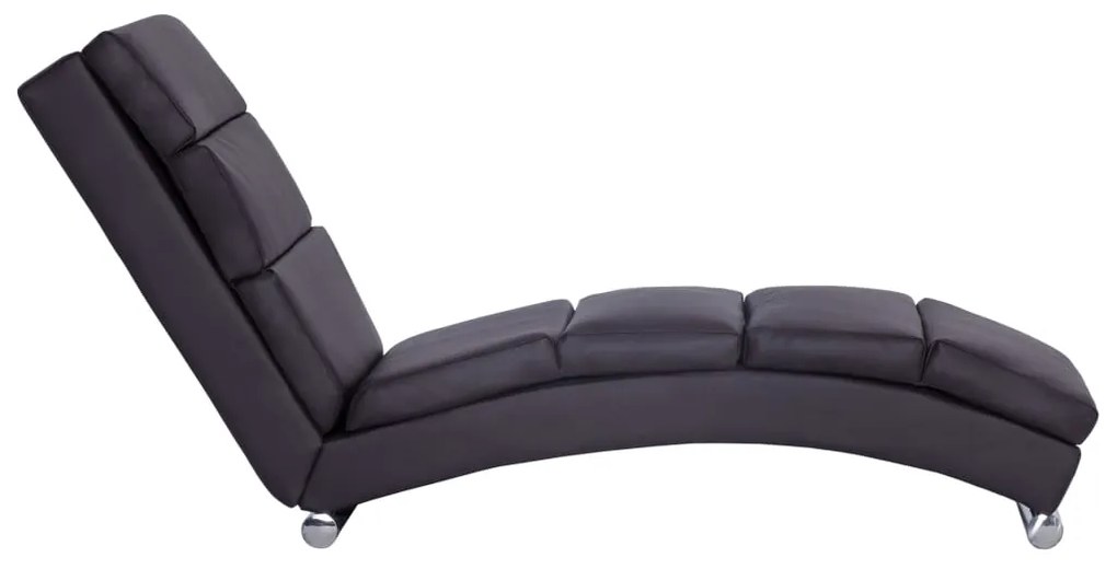 Chaise longue couro artificial castanho