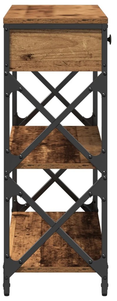 Mesa de Consola vidaXL Madeira Velha 75x28x75 cm Madeira Compensada e