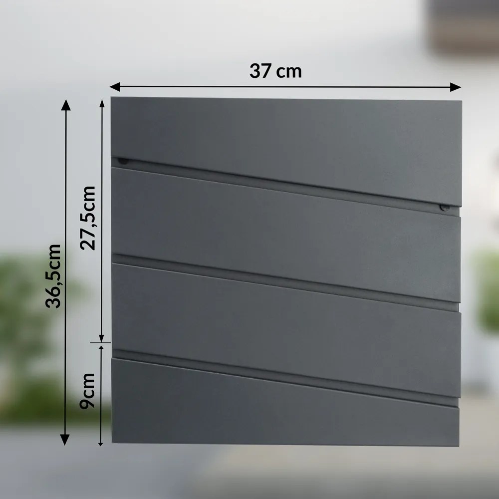 Caixa de correio com design e tubo para jornais 37 x 11 x 36,5 cm Antracite