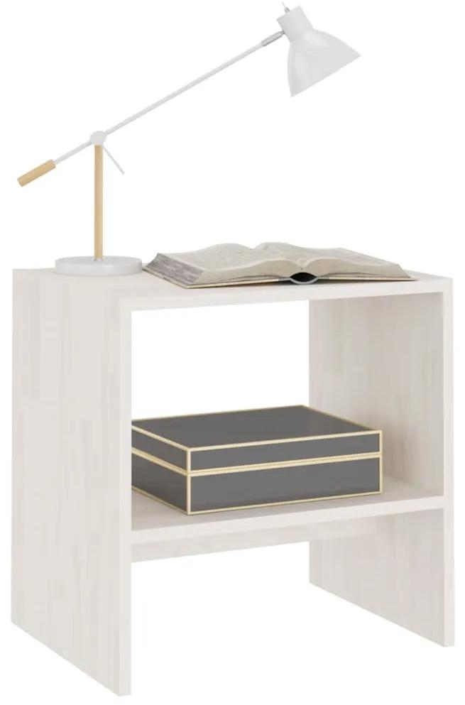 Mesa de cabeceira 40x30,5x40 cm madeira de pinho maciça branco