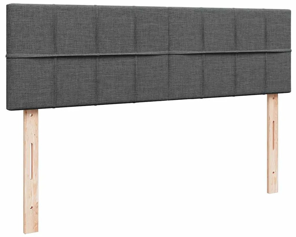 Cama otomana com colchão 140x190 cm tecido cinzento escuro