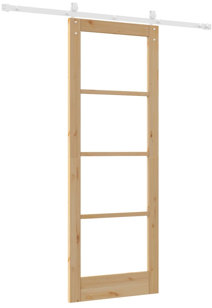Conjunto de Porta Deslizante vidaXL com Acessórios 78x211 cm Madeira S
