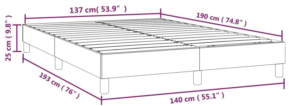 Estrutura de cama 140x190 cm tecido cinza-acastanhado