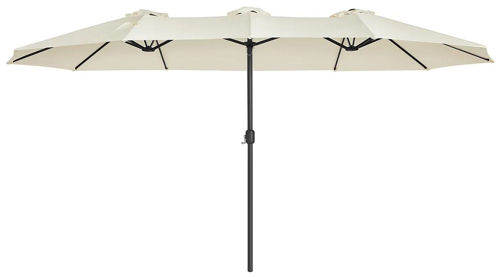 Guarda-sol duplo 460 x 270 cm (C x L) com manivela UPF 50+bege