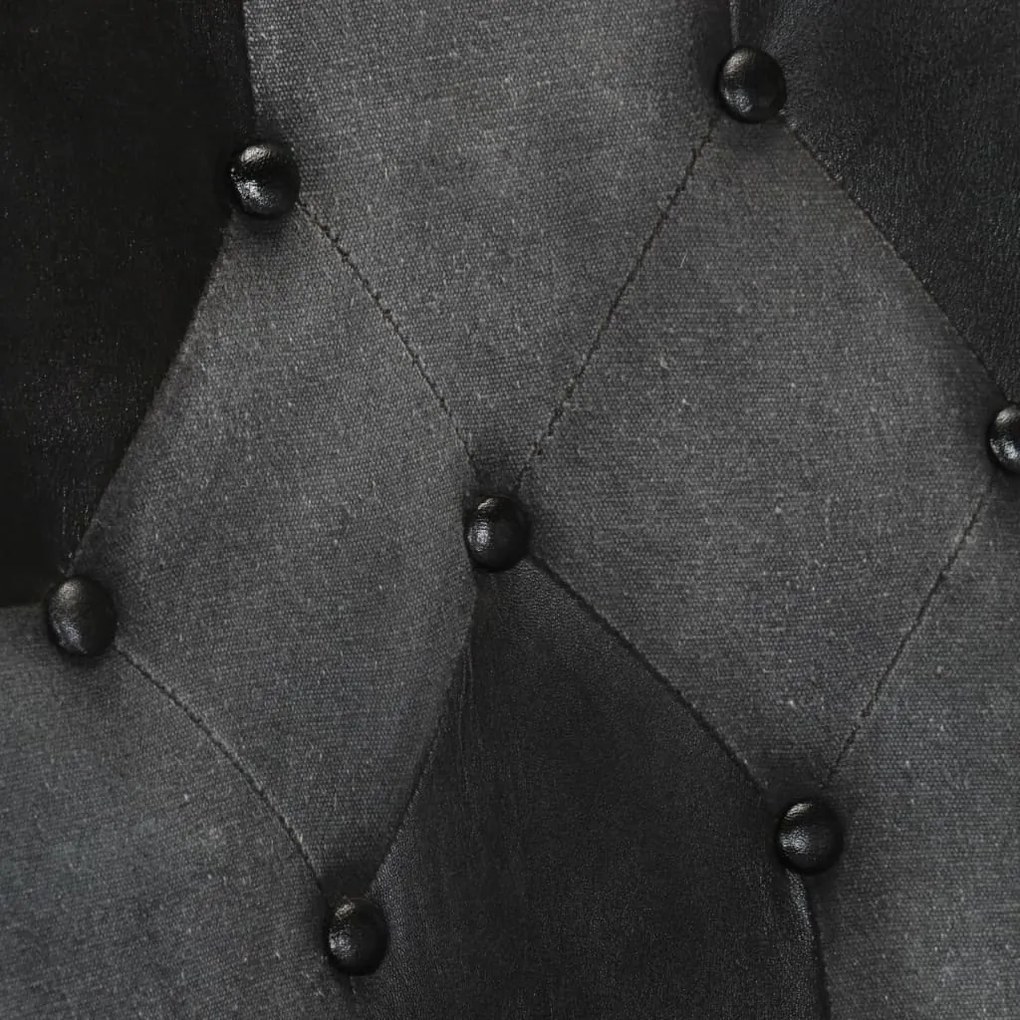 Poltrona de apoio couro genuíno preto e cinzento