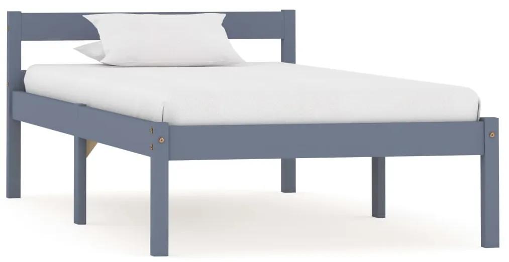 283196 vidaXL Estrutura de cama 90x200 cm madeira pinho maciço cinzento