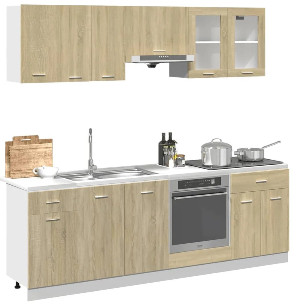 Conjunto móveis de cozinha “Lyon” 8 pcs carvalho sonoma