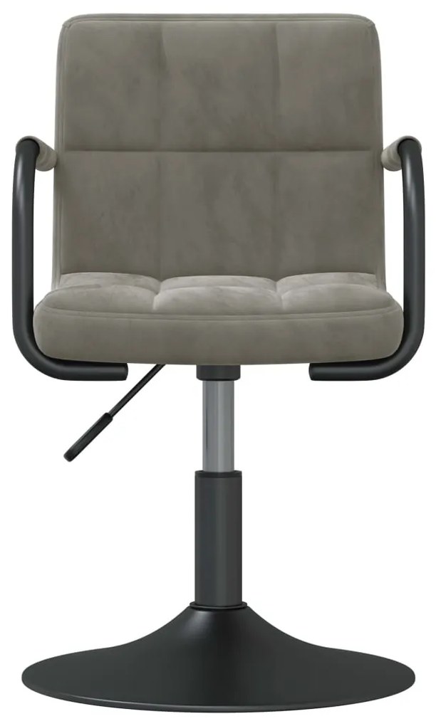 Cadeiras de jantar giratórias 2 pcs veludo cinzento-claro
