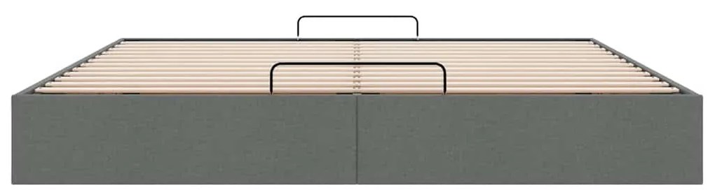 Estrutura de cama otomana sem colchão 200x200cm cinzento-escuro