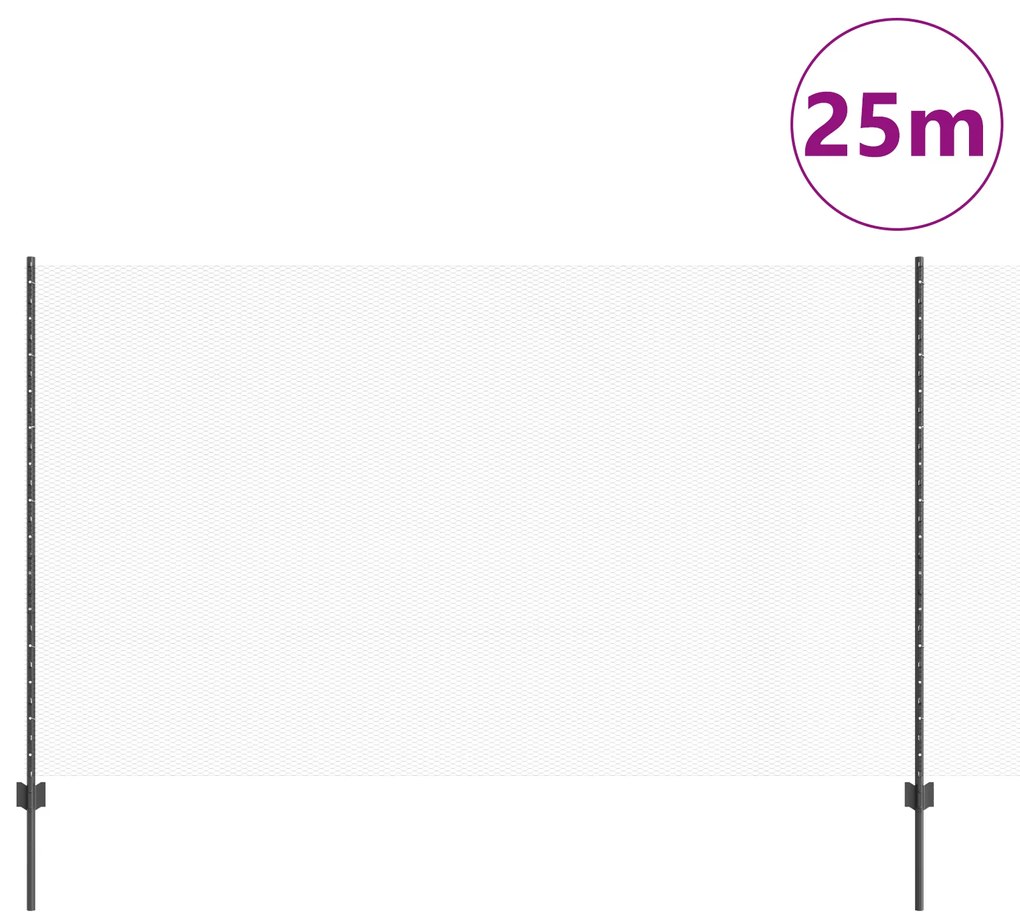 Postes de Cerca vidaXL 22 pcs U-Channel Cinza 140 cm Aço, Cerca Hexago