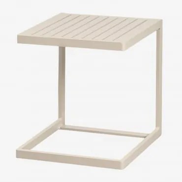 Mesa Auxiliar Para Jardim Quadrada 40x40 Cm Em Alumínio Dulem Tapioca Bege - Sklum